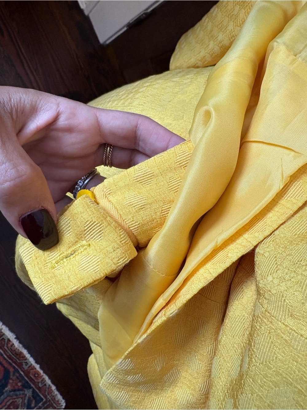 Vintage Dior Women's Yellow Tailored Jacket and Skirt Set - Picture 8 of 13